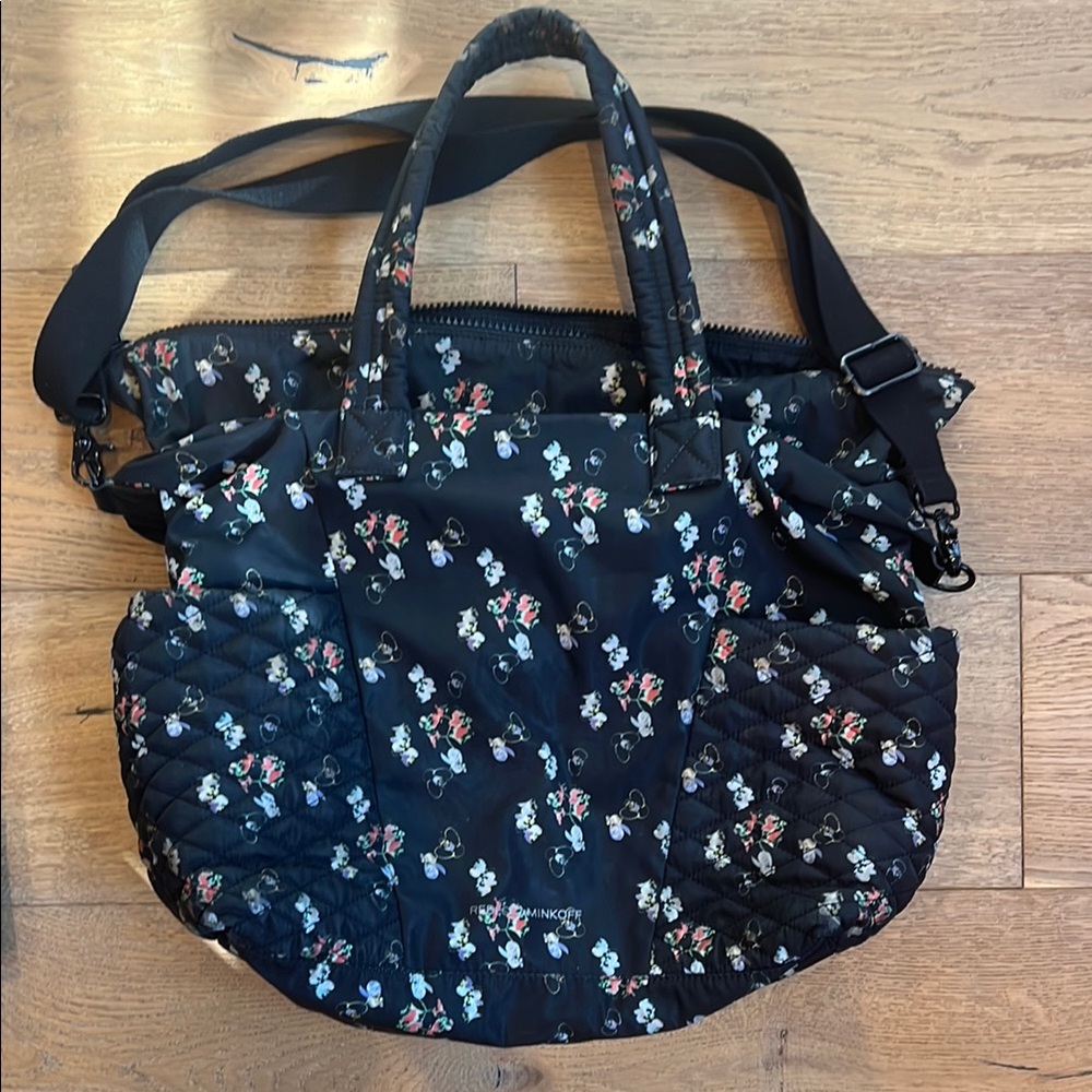 Rebecca Minkoff Black Floral Tote Bag/Diaper Bag